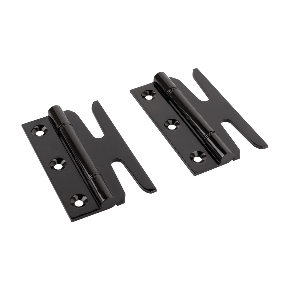 Simplex Solid Brass Hinges with Double Steel Washers (Sold in Pairs) - Black